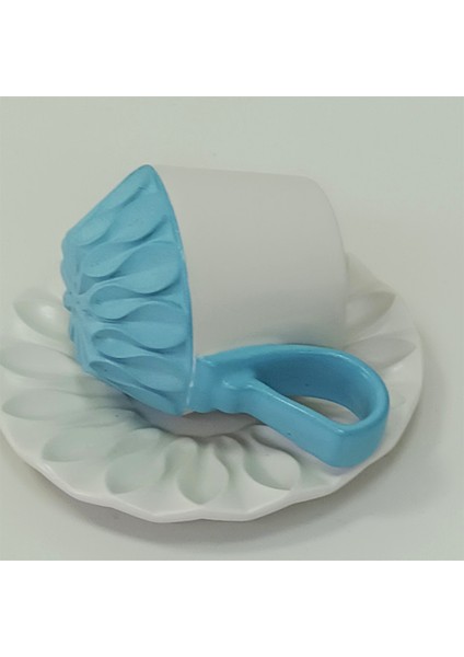 Tasarım Porselen Iki Renkli,rölyefli Kahve Fincanı P0090010007