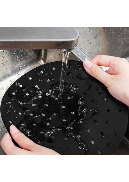 Bfs Siyah Isıya Dayanıklı Yıkanılabilir Silikon Fırın ve Airfryer Yuvarlak Model Pişirme Matı 23 cm modelleri