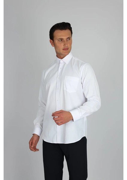 Soft Saten R 900 Beyaz Erkek Gömlek