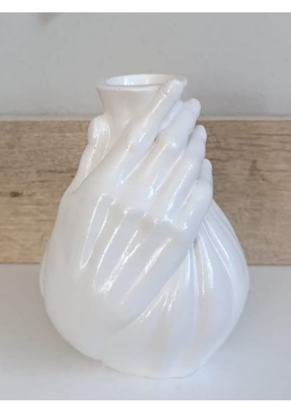 Vazo El Şekilli Vazo Dekoratif Vazo Büyük Boy Beyaz Renk Yükseklik 18 cm Çap 12 Cm. modelleri