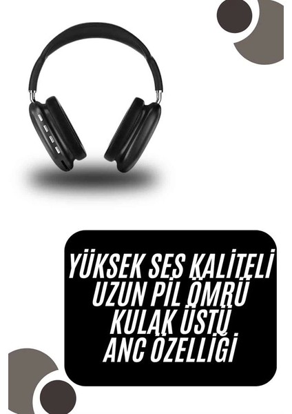 Kulak Üstü Kablosuz Bluetooth Kulaklık Yumuşak Süngerli Sd Kart Girişli