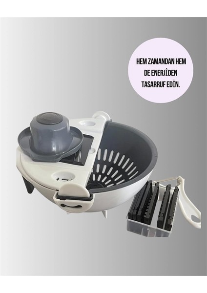 Döner Mekanizmalı Rende Bıçaklı Sebze Dilimleyici Seti fırsatları