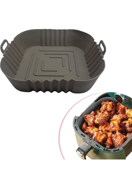 Bfs Renkli Isıya Dayanıklı Yıkanılabilir Silikon Fırın ve Airfryer Kare Model Pişirme Matı 20 cm