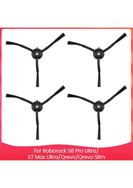 Roborock S8 Pro Ultra, S7 Max Ultra, Qrevo, Qrevo Slim, Seri Parçaları Için 4 Adet Yan Fırça Değişimi (Yurt Dışından)