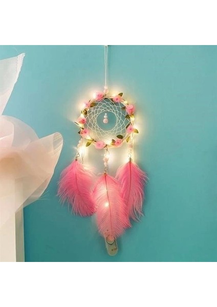 El Yapımı Kuş Tüyü ve LED Işıklı Dekoratif Asma Düş Rüya Kapanı modelleri