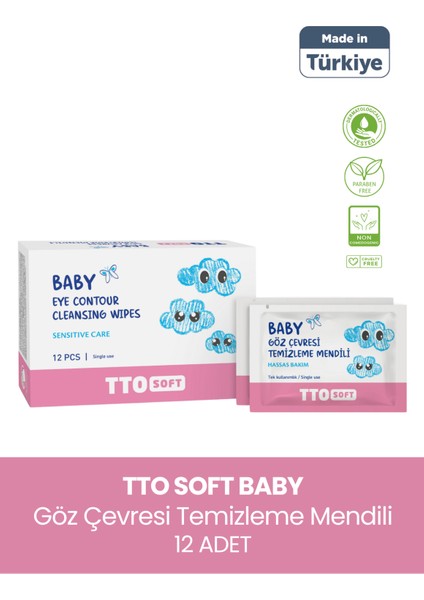 Tto Soft Baby Göz Çevresi Temizleme Mendili Papatya Yağı ile Nemlendirici Etki 20 Adet