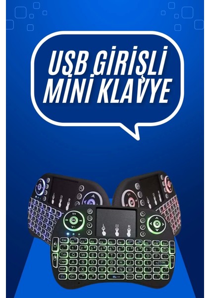 Mini Klavye Gaming Pc Playstation Ledli Mouse Rgb Mouse Bluetooth USB