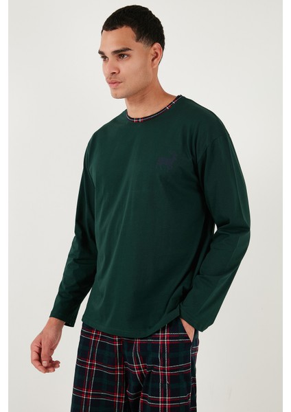 Pamuklu Regular Fit Bisiklet Yaka Ekoseli Pijama Takımı Erkek Pijama Takımı 6574001 indirimleri