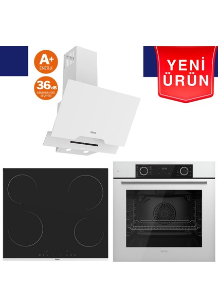 Fryart Serisi Silenart Vitroseramik Elektrikli Ankastre Set (XE63CB + MS261 + D064 -Sa)