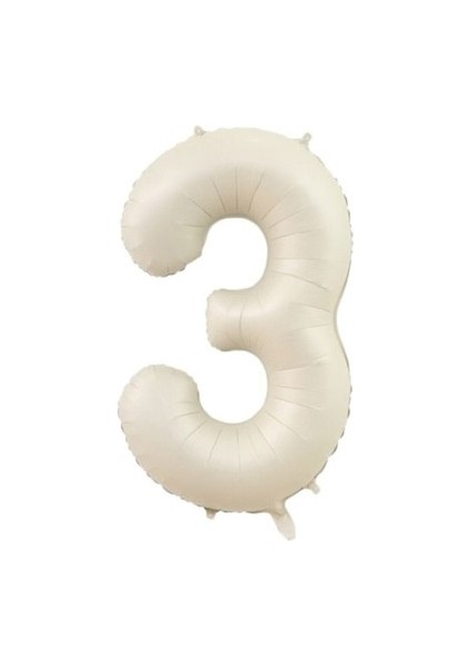 3 Rakamı Krem Folyo Balon 34 Inch 86 cm