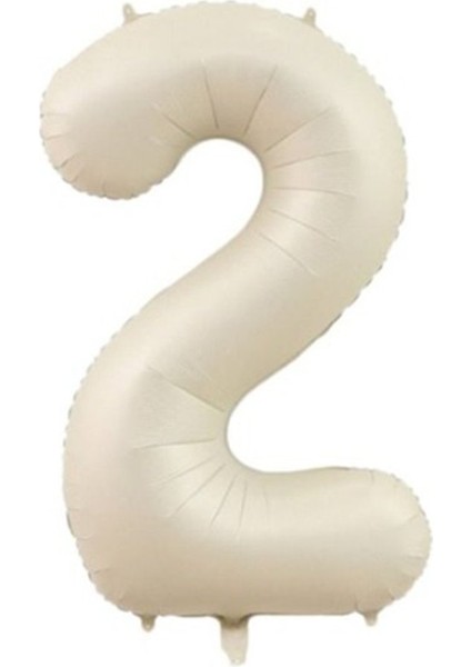 2 Rakamı Krem Folyo Balon 34 Inch 86 cm