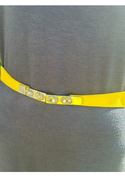 Cam Taş Tokalı Lastikli Kadın Kemer 73X3 cm fiyatları