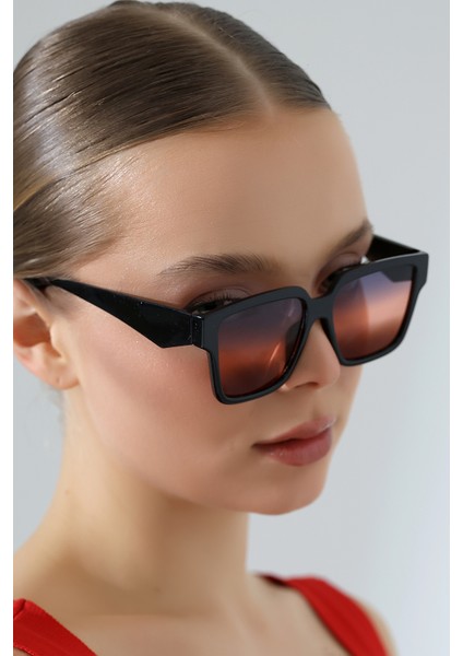 Kadın Kare Siyah Degrade UV400 Güneş Gözlüğü Garson Boy 23047-1 C2 Deg fırsatları