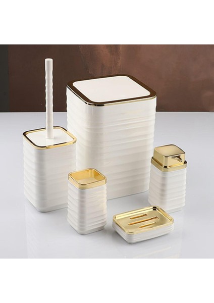 440-4-B Luna 5 Lı Banyo Setı Altın Beyaz