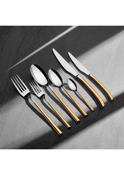 Elegance Altın Sade 12 Kişilik 84 Parça Kutulu Çatal Kaşık Bıçak Takımı fiyatları