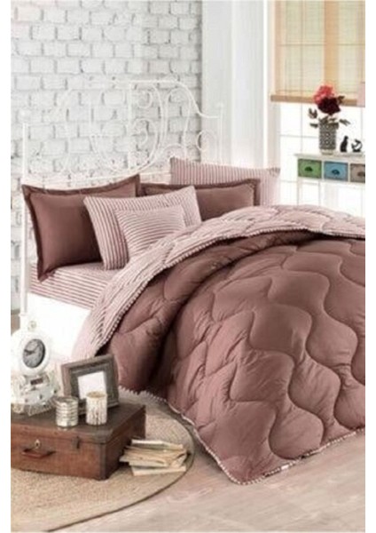 Uyku Seti (Battal Ebat) 8 Parça - Ranforce - Düz Desen- Çift Taraflı Kullanım