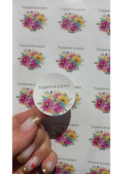 Teşekkür Ederiz 4 cm Daire Kesimli 70 Adet