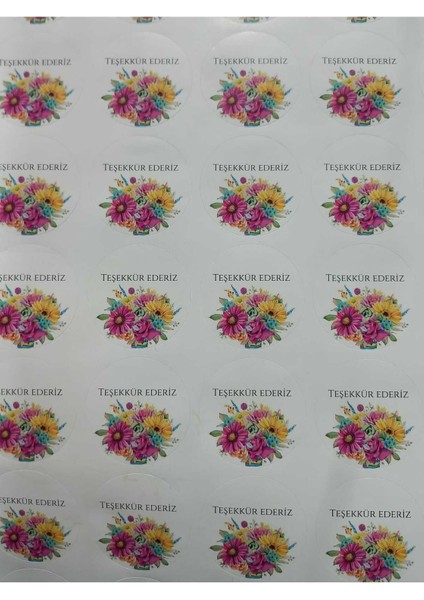 Teşekkür Ederiz 4 cm Daire Kesimli 70 Adet fiyatları