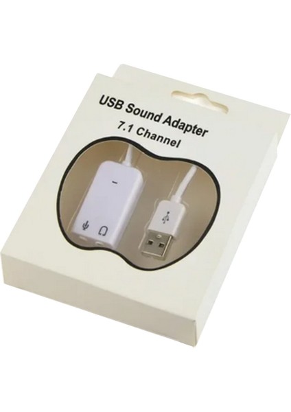 USB Kablolu Ses Kartı 7.1 Sound Çevirici Dönüştürücü, 3.5mm Jak Girişli,