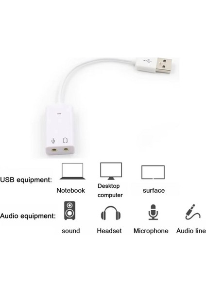 USB Kablolu Ses Kartı 7.1 Sound Çevirici Dönüştürücü, 3.5mm Jak Girişli, fırsatları