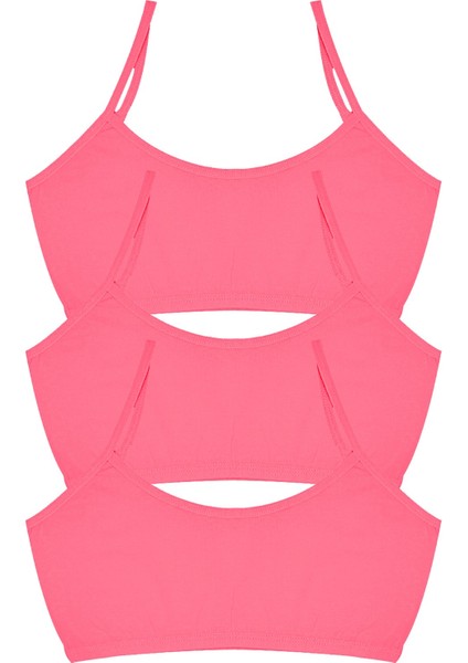 Kız Çocuk Büstiyer 3'lü Pedsiz Ip Askılı (%96 Pamuk - %4 Elastan)