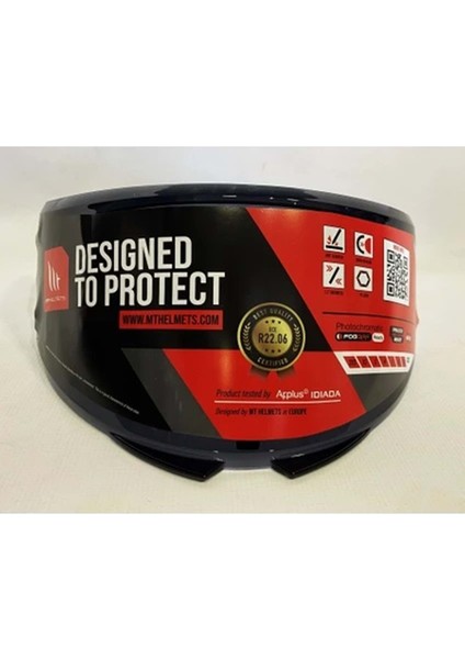mt Vizör Siyah Renk Kask Camı V-28B