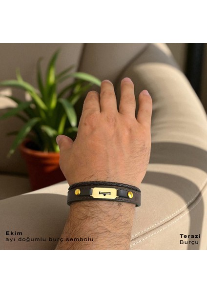 14 Ayar Altın Plakalı Ekim Ayı Doğumlarına Oval Motifli Kahverengi Derili Hediye BILEKLIK-602AY fırsatları