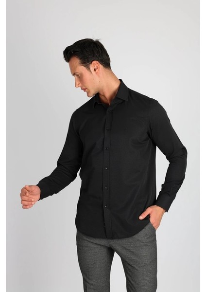 LM1490 C 500 Siyah Erkek Gömlek modelleri