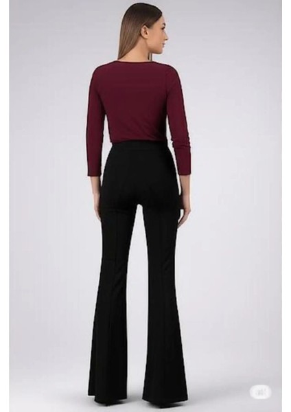 Scuba Krep Önü Çımalı Ispanyol Paça Pantolon modelleri