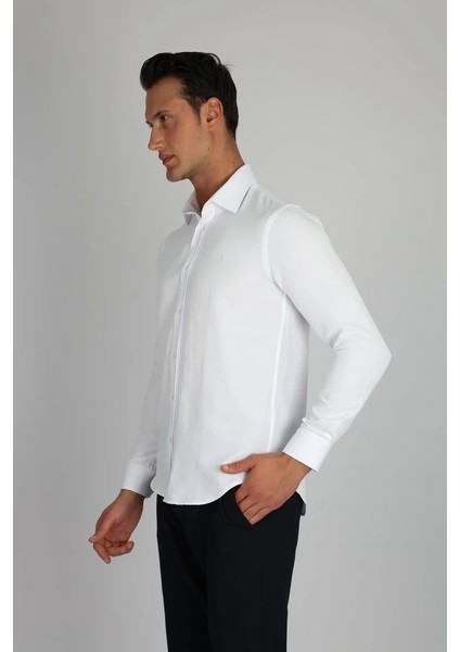 LM1482 C 901 Beyaz Erkek Gömlek