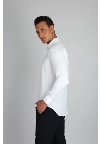 LM1482 C 901 Beyaz Erkek Gömlek