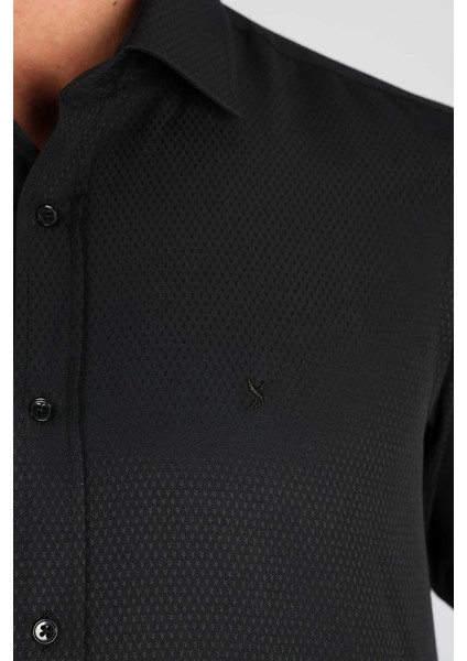 LM1490 C 500 Siyah Erkek Gömlek