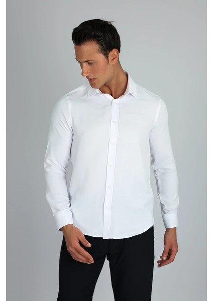 LM1482 C 901 Beyaz Erkek Gömlek