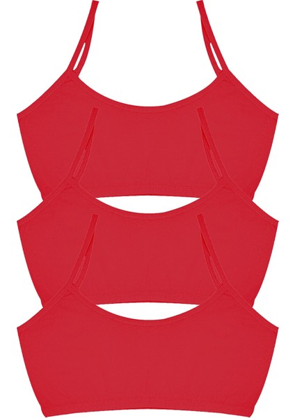 Kız Çocuk Büstiyer 3'lü Pedsiz Ip Askılı (%96 Pamuk - %4 Elastan)