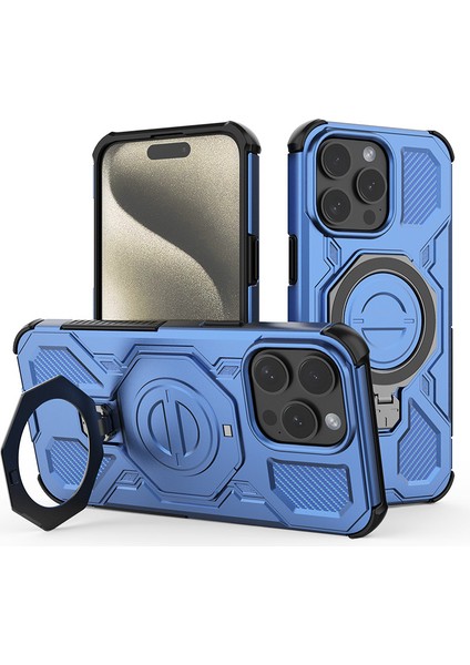 iPhone 15 Manyetik Telefon Kılıfı, Askeri Düşme Korumalı Magsafe Telefon Kılıfı Kapağı iPhone 15 (Yurt Dışından)
