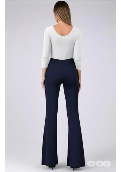 Scuba Krep Önü Çımalı Ispanyol Paça Pantolon modelleri
