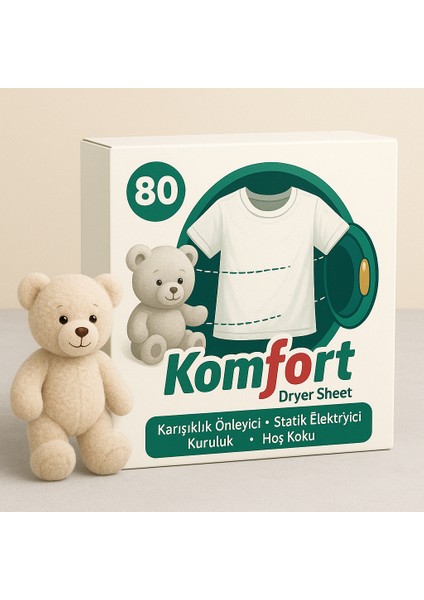 Kırışı Önleyici Yumuşatıcısı Kurutma Makinesi Mendili 80 Kullanımlık