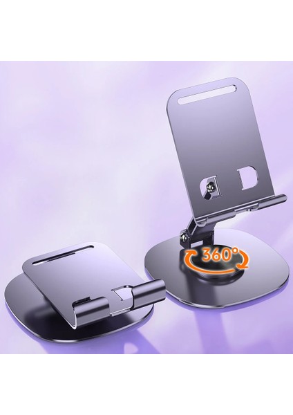 Ht-72 Metal Masa Üstü Telefon Tutucu Alüminyum 360 Derece Dönebilir Tablet Standı Lila fiyatları