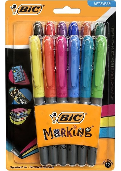 Marking Color Permanent Markör Karışık 12'li Blister