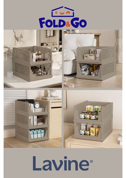 (3 Adet) Lavine Fold&go Çok Amaçlı Kayar Raf Dolap Içi Kıyafet ve Ev Aksesuarı Düzenleyici ”toprak” fırsatları