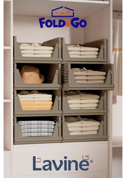(3 Adet) Lavine Fold&go Çok Amaçlı Kayar Raf Dolap Içi Kıyafet ve Ev Aksesuarı Düzenleyici ”toprak” indirimleri