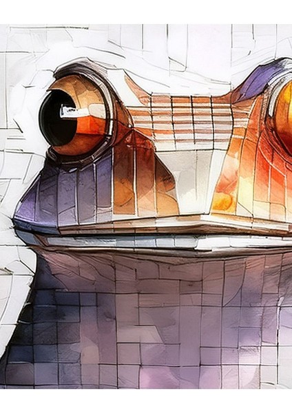 Metal Çerçeveli Gerçek Camlı Tablo Mozaik Desenli Kurbağa , Salon, Oturma Odası , Ofis Tablo fiyatları