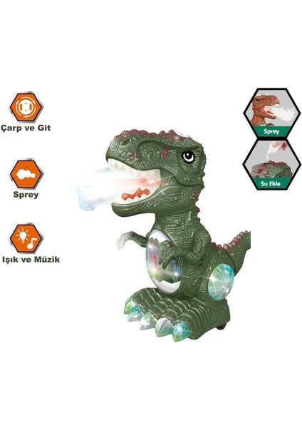 ZR172 Işıklı Müzikli Hareketli Buhar Çıkartan Dinazor -Vardem Oyuncak modelleri