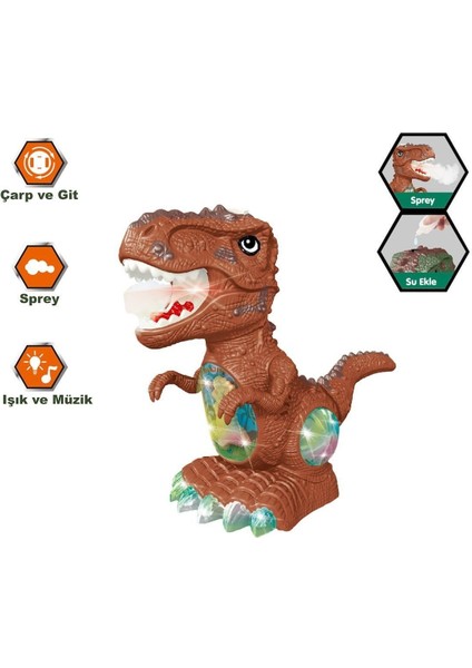 ZR172 Işıklı Müzikli Hareketli Buhar Çıkartan Dinazor -Vardem Oyuncak fırsatları