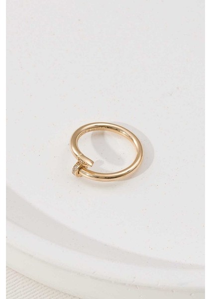 14 Ayar Altın Taşlı Çivi Yüzük fiyatları