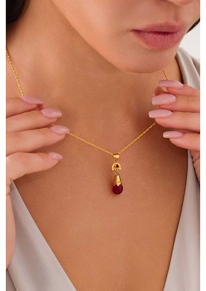 14 Ayar Altın Kırmızı Nar Tanesi Kolye fiyatları