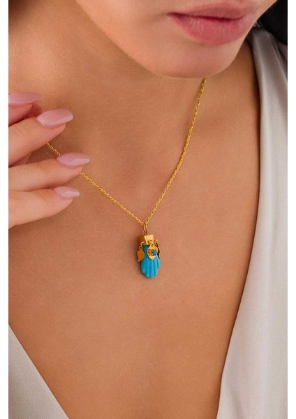 14 Ayar Altın Fatma Ana Eli Kolye