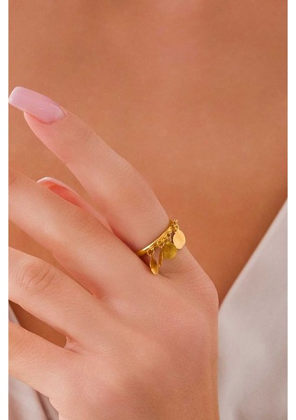 14 Ayar Altın Pullu Yüzük