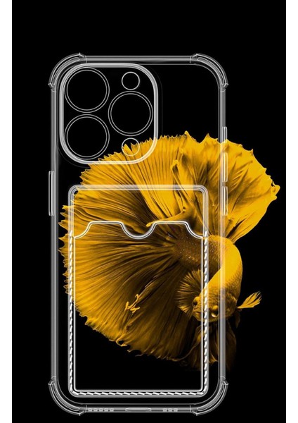 iPhone 12 Uyumlu Köşeleri Çıkıntılı Kartlıklı Şeffaf Kılıf indirimleri