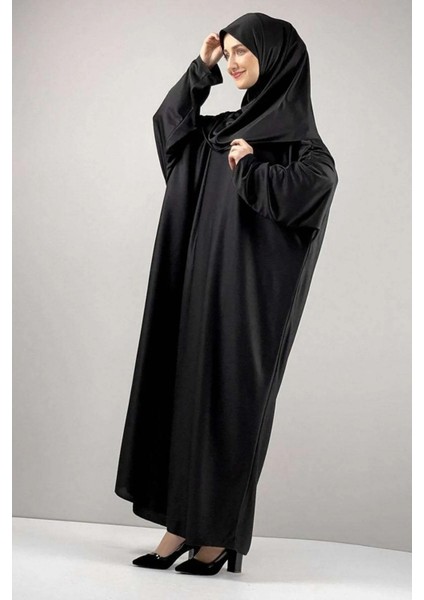 Tek Parça Başörtülü Düz Renk Kadın Tesettür Namaz Elbisesi fiyatları